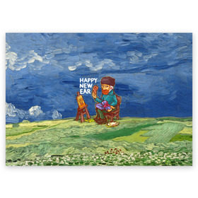 Поздравительная открытка с принтом Винсент Ван Гог в Санкт-Петербурге, 100% бумага | плотность бумаги 280 г/м2, матовая, на обратной стороне линовка и место для марки
 | вангог | винсент | живопись | картина