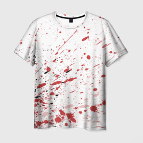 Мужская футболка 3D с принтом Брызги в Санкт-Петербурге, 100% полиэфир | прямой крой, круглый вырез горловины, длина до линии бедер | Тематика изображения на принте: 3d | абстракция | абстракция красок | арт | брызги | краска | кровь | прикольные | цветные | штрихи