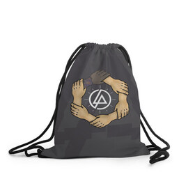 Рюкзак-мешок 3D с принтом Linkin Park в Санкт-Петербурге, 100% полиэстер | плотность ткани — 200 г/м2, размер — 35 х 45 см; лямки — толстые шнурки, застежка на шнуровке, без карманов и подкладки | 0x000000123 | chester | linkin park | линкин парк