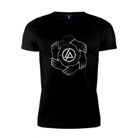 Мужская футболка премиум с принтом Linkin Park в Санкт-Петербурге, 92% хлопок, 8% лайкра | приталенный силуэт, круглый вырез ворота, длина до линии бедра, короткий рукав | 0x000000123 | chester | linkin park | линкин парк