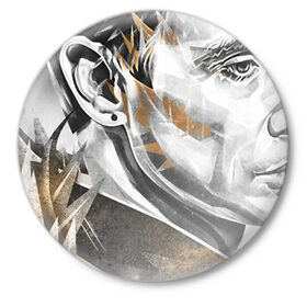 Значок с принтом Андрей Лысиков в Санкт-Петербурге,  металл | круглая форма, металлическая застежка в виде булавки | дельфин