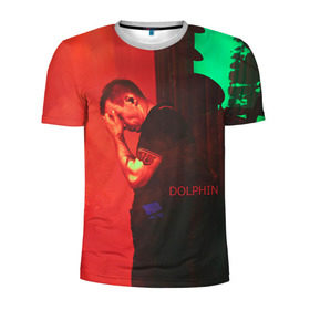 Мужская футболка 3D спортивная с принтом Dolphin в Санкт-Петербурге, 100% полиэстер с улучшенными характеристиками | приталенный силуэт, круглая горловина, широкие плечи, сужается к линии бедра | дельфин