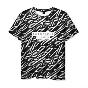 Мужская футболка 3D с принтом Twenty One Pilots Паттерн в Санкт-Петербурге, 100% полиэфир | прямой крой, круглый вырез горловины, длина до линии бедер | rock | t.o.p. | top | twenty one pilots | рок