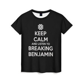 Женская футболка 3D с принтом BREAKING BENJAMIN в Санкт-Петербурге, 100% полиэфир ( синтетическое хлопкоподобное полотно) | прямой крой, круглый вырез горловины, длина до линии бедер | breaking benjamin
