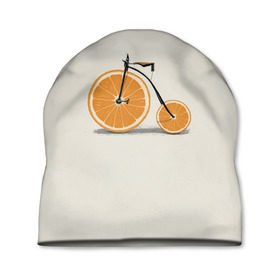 Шапка 3D с принтом Велосипед апельсин в Санкт-Петербурге, 100% полиэстер | универсальный размер, печать по всей поверхности изделия | апельсин | велосипед