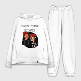 Женский костюм хлопок Oversize с принтом TOP в Санкт-Петербурге,  |  | josh dun | twenty one pilots | tyler joseph | джош дан | тайлер джозеф