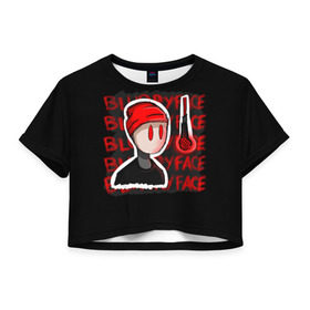 Женская футболка 3D укороченная с принтом Blurryface в Санкт-Петербурге, 100% полиэстер | круглая горловина, длина футболки до линии талии, рукава с отворотами | rock | t.o.p. | top | twenty one pilots | рок