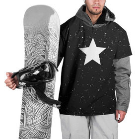 Накидка на куртку 3D с принтом Super Star в Санкт-Петербурге, 100% полиэстер |  | black | milk | блэк | брызги | звезда | милк | текстура | узор
