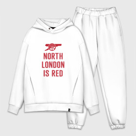 Мужской костюм хлопок OVERSIZE с принтом North London is Red в Санкт-Петербурге,  |  | arsenal | football | арсенал | лондон | спорт | футбол