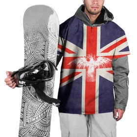 Накидка на куртку 3D с принтом Флаг Англии с белым орлом в Санкт-Петербурге, 100% полиэстер |  | london | англия | белый | брызги | великобритания | империя | клякса | крылья | лондон | необычный | объеденное королевство | орел | птица | символ | сокол | туманный альбион | флаг
