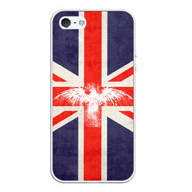 Чехол для iPhone 5/5S матовый с принтом Флаг Англии с белым орлом в Санкт-Петербурге, Силикон | Область печати: задняя сторона чехла, без боковых панелей | london | англия | белый | брызги | великобритания | империя | клякса | крылья | лондон | необычный | объеденное королевство | орел | птица | символ | сокол | туманный альбион | флаг