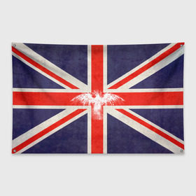 Флаг-баннер с принтом Флаг Англии с белым орлом в Санкт-Петербурге, 100% полиэстер | размер 67 х 109 см, плотность ткани — 95 г/м2; по краям флага есть четыре люверса для крепления | london | англия | белый | брызги | великобритания | империя | клякса | крылья | лондон | необычный | объеденное королевство | орел | птица | символ | сокол | туманный альбион | флаг