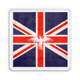 Магнит 55*55 с принтом Флаг Англии с белым орлом в Санкт-Петербурге, Пластик | Размер: 65*65 мм; Размер печати: 55*55 мм | london | англия | белый | брызги | великобритания | империя | клякса | крылья | лондон | необычный | объеденное королевство | орел | птица | символ | сокол | туманный альбион | флаг
