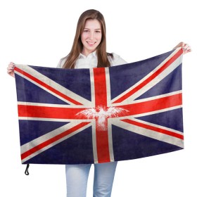 Флаг 3D с принтом Флаг Англии с белым орлом в Санкт-Петербурге, 100% полиэстер | плотность ткани — 95 г/м2, размер — 67 х 109 см. Принт наносится с одной стороны | london | англия | белый | брызги | великобритания | империя | клякса | крылья | лондон | необычный | объеденное королевство | орел | птица | символ | сокол | туманный альбион | флаг
