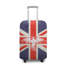 Чехол для чемодана 3D с принтом Флаг Англии с белым орлом в Санкт-Петербурге, 86% полиэфир, 14% спандекс | двустороннее нанесение принта, прорези для ручек и колес | london | англия | белый | брызги | великобритания | империя | клякса | крылья | лондон | необычный | объеденное королевство | орел | птица | символ | сокол | туманный альбион | флаг