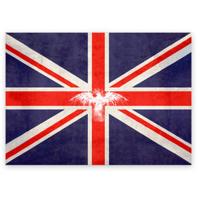 Поздравительная открытка с принтом Флаг Англии с белым орлом в Санкт-Петербурге, 100% бумага | плотность бумаги 280 г/м2, матовая, на обратной стороне линовка и место для марки
 | london | англия | белый | брызги | великобритания | империя | клякса | крылья | лондон | необычный | объеденное королевство | орел | птица | символ | сокол | туманный альбион | флаг