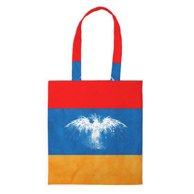 Сумка 3D повседневная с принтом Флаг Армении с белым орлом в Санкт-Петербурге, 100% полиэстер | Плотность: 200 г/м2; Размер: 34×35 см; Высота лямок: 30 см | айастан | армения | белый | босеан | брызги | ереван | знамя | империя | клякса | крылья | кумач | необычный | орел | пойс | птица | символ | сокол | стяг | флаг | хайастан | штандарт