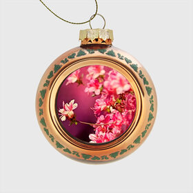 Стеклянный ёлочный шар с принтом Сакура в Санкт-Петербурге, Стекло | Диаметр: 80 мм | 3d | flower | nature | pink | sakura | весна | деревья | природа | розовый | сакура | цветы | япония