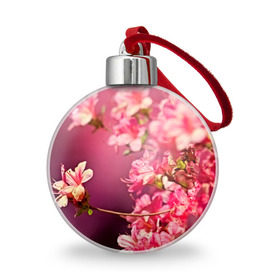 Ёлочный шар с принтом Сакура в Санкт-Петербурге, Пластик | Диаметр: 77 мм | 3d | flower | nature | pink | sakura | весна | деревья | природа | розовый | сакура | цветы | япония