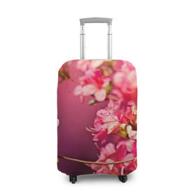 Чехол для чемодана 3D с принтом Сакура в Санкт-Петербурге, 86% полиэфир, 14% спандекс | двустороннее нанесение принта, прорези для ручек и колес | 3d | flower | nature | pink | sakura | весна | деревья | природа | розовый | сакура | цветы | япония