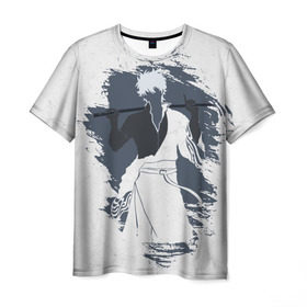 Мужская футболка 3D с принтом Gintama в Санкт-Петербурге, 100% полиэфир | прямой крой, круглый вырез горловины, длина до линии бедер | Тематика изображения на принте: gintama | gintoki | sakata | гинтама | гинтоки | саката