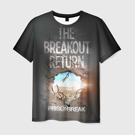 Мужская футболка 3D с принтом Prison break 8 в Санкт-Петербурге, 100% полиэфир | прямой крой, круглый вырез горловины, длина до линии бедер | Тематика изображения на принте: prison break | побег | сериал