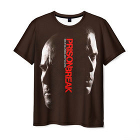 Мужская футболка 3D с принтом Prison break 10 в Санкт-Петербурге, 100% полиэфир | прямой крой, круглый вырез горловины, длина до линии бедер | prison break | побег | сериал