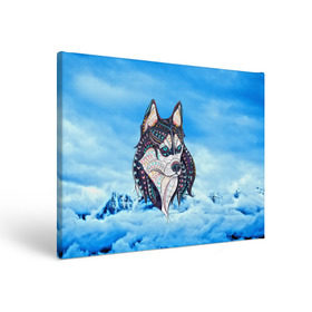 Холст прямоугольный с принтом Siberian Husky в Санкт-Петербурге, 100% ПВХ |  | Тематика изображения на принте: at | bowwow | dog | hound | pooch | арт | гончая | гончая собака | горы | деревья | лес | снег | собака | хаски | холод