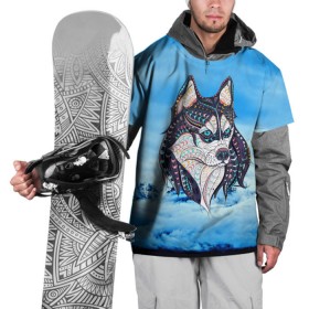 Накидка на куртку 3D с принтом Siberian Husky в Санкт-Петербурге, 100% полиэстер |  | Тематика изображения на принте: at | bowwow | dog | hound | pooch | арт | гончая | гончая собака | горы | деревья | лес | снег | собака | хаски | холод