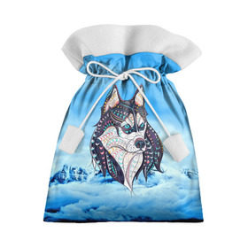 Подарочный 3D мешок с принтом Siberian Husky в Санкт-Петербурге, 100% полиэстер | Размер: 29*39 см | at | bowwow | dog | hound | pooch | арт | гончая | гончая собака | горы | деревья | лес | снег | собака | хаски | холод