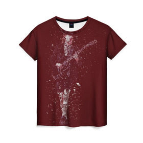 Женская футболка 3D с принтом Red в Санкт-Петербурге, 100% полиэфир ( синтетическое хлопкоподобное полотно) | прямой крой, круглый вырез горловины, длина до линии бедер | ac dc | angus | young | ангус | эйси диси | янг