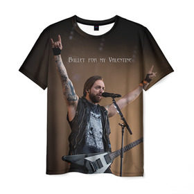 Мужская футболка 3D с принтом Bullet For My Valentine в Санкт-Петербурге, 100% полиэфир | прямой крой, круглый вырез горловины, длина до линии бедер | matthew tuck | мэттью так | пуля для моей возлюбленной