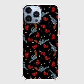 Чехол для iPhone 13 Pro Max с принтом Револьверы и Розы в Санкт-Петербурге,  |  | bullet for my valentine | gun  roses | gun and rose | паттерн