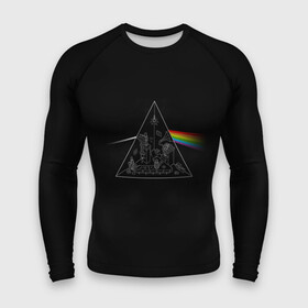 Мужской рашгард 3D с принтом Pink Floyd Make Rainbow в Санкт-Петербурге,  |  | Тематика изображения на принте: англия | басы | британия | гитара | группа | логотип | музыка | песни | пинк флойд | призма | радуга | рок | свет