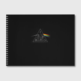 Альбом для рисования с принтом Pink Floyd Make Rainbow в Санкт-Петербурге, 100% бумага
 | матовая бумага, плотность 200 мг. | Тематика изображения на принте: англия | басы | британия | гитара | группа | логотип | музыка | песни | пинк флойд | призма | радуга | рок | свет
