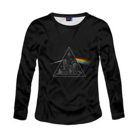 Женский лонгслив 3D с принтом Pink Floyd Make Rainbow в Санкт-Петербурге, 100% полиэстер | длинные рукава, круглый вырез горловины, полуприлегающий силуэт | англия | басы | британия | гитара | группа | логотип | музыка | песни | пинк флойд | призма | радуга | рок | свет