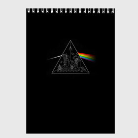 Скетчбук с принтом Pink Floyd Make Rainbow в Санкт-Петербурге, 100% бумага
 | 48 листов, плотность листов — 100 г/м2, плотность картонной обложки — 250 г/м2. Листы скреплены сверху удобной пружинной спиралью | Тематика изображения на принте: англия | басы | британия | гитара | группа | логотип | музыка | песни | пинк флойд | призма | радуга | рок | свет