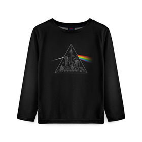 Детский лонгслив 3D с принтом Pink Floyd Make Rainbow в Санкт-Петербурге, 100% полиэстер | длинные рукава, круглый вырез горловины, полуприлегающий силуэт
 | англия | басы | британия | гитара | группа | логотип | музыка | песни | пинк флойд | призма | радуга | рок | свет
