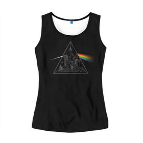 Женская майка 3D с принтом Pink Floyd Make Rainbow в Санкт-Петербурге, 100% полиэстер | круглая горловина, прямой силуэт, длина до линии бедра | англия | басы | британия | гитара | группа | логотип | музыка | песни | пинк флойд | призма | радуга | рок | свет