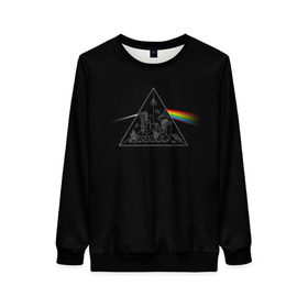 Женский свитшот 3D с принтом Pink Floyd Make Rainbow в Санкт-Петербурге, 100% полиэстер с мягким внутренним слоем | круглый вырез горловины, мягкая резинка на манжетах и поясе, свободная посадка по фигуре | англия | басы | британия | гитара | группа | логотип | музыка | песни | пинк флойд | призма | радуга | рок | свет