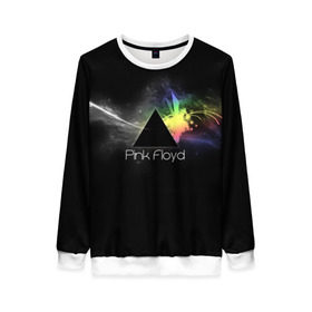 Женский свитшот 3D с принтом Pink Floyd Logo в Санкт-Петербурге, 100% полиэстер с мягким внутренним слоем | круглый вырез горловины, мягкая резинка на манжетах и поясе, свободная посадка по фигуре | англия | басы | британия | гитара | группа | дым | космос | логотип | музыка | песни | пинк флойд | призма | радуга | рок | свет