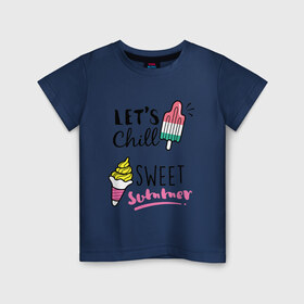 Детская футболка хлопок с принтом Летние радости в Санкт-Петербурге, 100% хлопок | круглый вырез горловины, полуприлегающий силуэт, длина до линии бедер | 