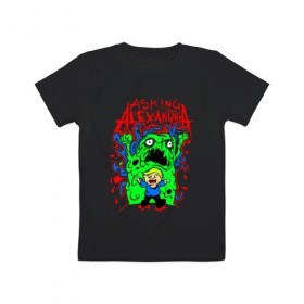 Детская футболка хлопок с принтом Asking Zombie в Санкт-Петербурге, 100% хлопок | круглый вырез горловины, полуприлегающий силуэт, длина до линии бедер | Тематика изображения на принте: 