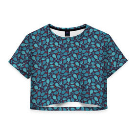 Женская футболка 3D укороченная с принтом Киты в Санкт-Петербурге, 100% полиэстер | круглая горловина, длина футболки до линии талии, рукава с отворотами | кит | рыба