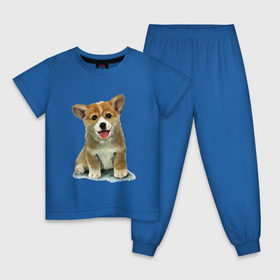 Детская пижама хлопок с принтом Коржик в Санкт-Петербурге, 100% хлопок |  брюки и футболка прямого кроя, без карманов, на брюках мягкая резинка на поясе и по низу штанин
 | corgi | dog | korgi | вельш корги | дог | кардиган | корги | пемброк | собака | щенок