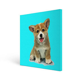 Холст квадратный с принтом Корги в Санкт-Петербурге, 100% ПВХ |  | Тематика изображения на принте: corgy | dog | korgi | puppy | вельш корги | кардиган | коржик | пемброк | собака | щенок
