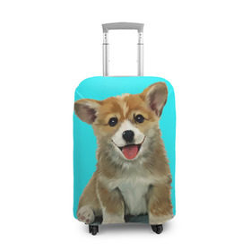 Чехол для чемодана 3D с принтом Корги в Санкт-Петербурге, 86% полиэфир, 14% спандекс | двустороннее нанесение принта, прорези для ручек и колес | corgy | dog | korgi | puppy | вельш корги | кардиган | коржик | пемброк | собака | щенок