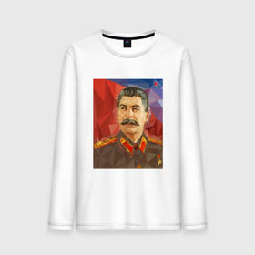Мужской лонгслив хлопок с принтом Сталин в Санкт-Петербурге, 100% хлопок |  | ссср | сталин