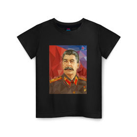 Детская футболка хлопок с принтом Сталин в Санкт-Петербурге, 100% хлопок | круглый вырез горловины, полуприлегающий силуэт, длина до линии бедер | ссср | сталин