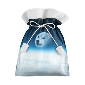 Подарочный 3D мешок с принтом Doge в Санкт-Петербурге, 100% полиэстер | Размер: 29*39 см | meme | доге | космос | луна
